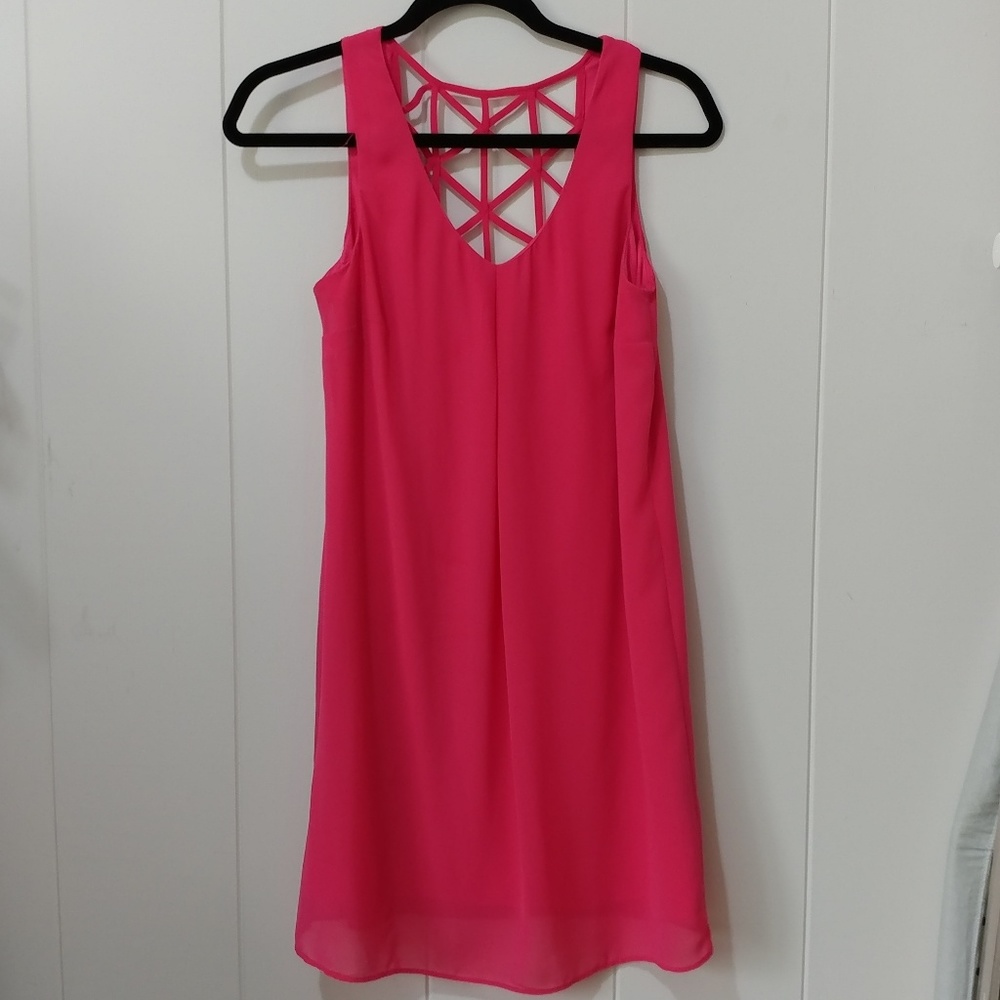 BCX pink dress with back cut out